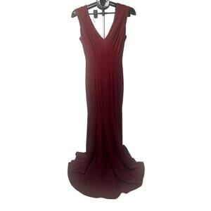Miss Kim USA Merlot Sleeveless Vneck Floorlength Vintage 3113 Dress Size‎ Small